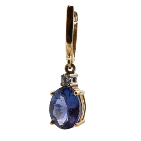 Pariton kivikorvakoru timantilla 1xn.0.04ct, korkeus 25mm, 585br,  Paino: 2,2 g
