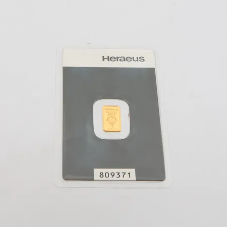 Kultalaatta, Heraeus, 809371, 999,  Paino: 1 g