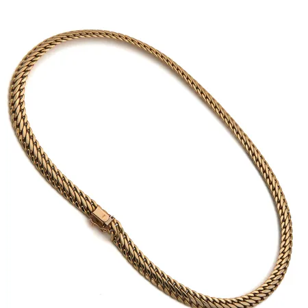 Kaulakoru, pituus 45,5cm, leveys 7,5mm, 585,  Paino: 19,9 g