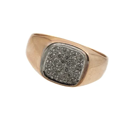 Timanttisormus 24xn.0.01ct, yksi timantti rikki, koko 20, 585,  Paino: 6,7 g