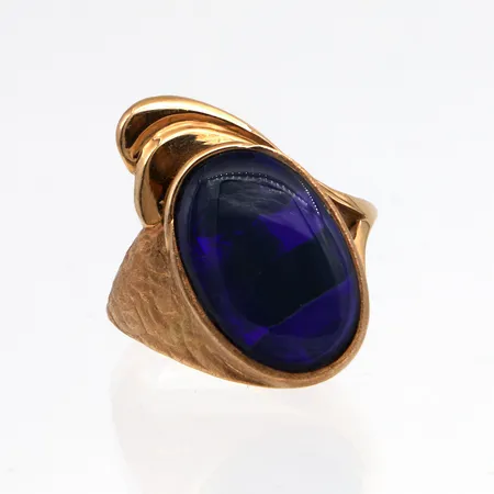 Kivisormus, kiven mitat 12x18mm, koko 17¼, 585br, Paino: 12 g