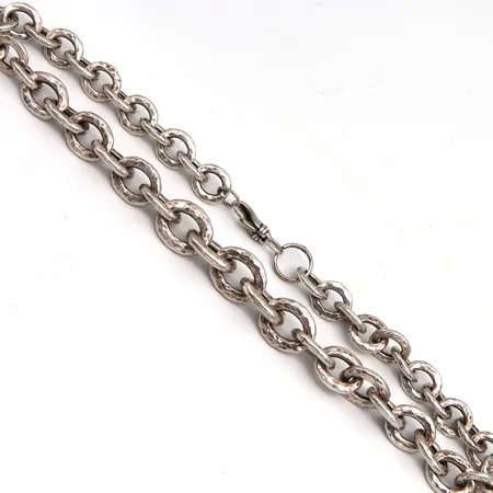 Kaulaketju, pituus 44cm, yksi lenkki metallia, leimaamaton 830, Paino: 35,7 g
