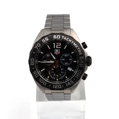 Teräsrannekello, Tag Heuer, Formula 1, ref. CAZ1110, serial WEU6160, taulun Ø 42mm, quartz, rannekkeen pituus 180mm, rannekkeessa käytön jälkiä