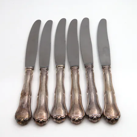 Kuusi ruokaveistä, Chippendale, pituudet 230mm, 830br,  Paino: 476,8 g