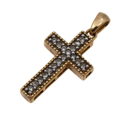 Timanttiriipus 18xn0.003ct, Risti, korkeus 21mm, 585br,  Paino: 1,3 g