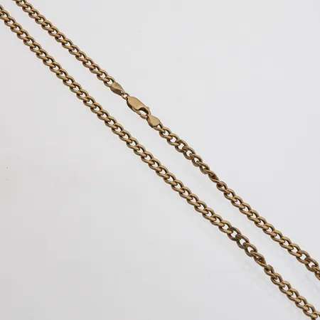 Panssarikaulaketju, pituus 51,5cm, ketjussa vääntymiä, leveys 5mm, 585,  Paino: 13,2 g