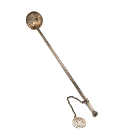 Cocktaillusikka pillillä, pituus 180mm, riipus kaiverrettu, 813, Paino: 12,4 g