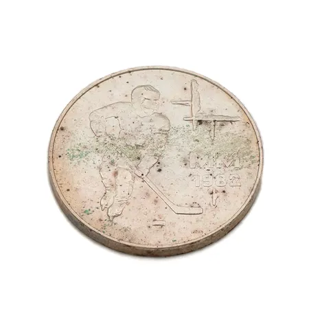 Juhlaraha, Jääkiekon MM-1982, nimellisarvo 50mk, 500, Paino: 23 g