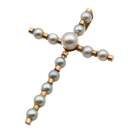 Ristiriipus helmillä, korkeus 35mm, leveys 22mm, 585br,  Paino: 1,4 g