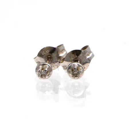 Timanttikorvakorut 1xn0.005ct, 750 valkokulta, Paino: 0,6 g