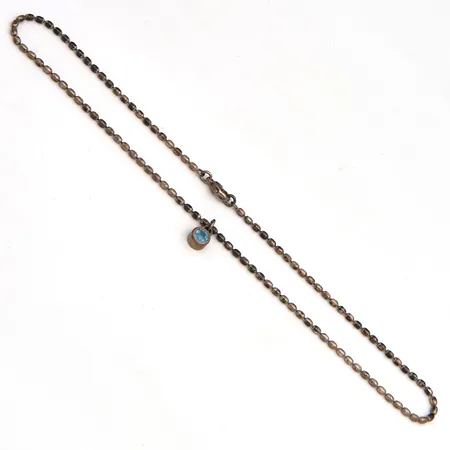 Kaulakoru Kalevala , Topaasi, Lähde, riipuksen korkeus 11mm, ketjun pituus pituus 42cm, 925br, Paino: 9 g