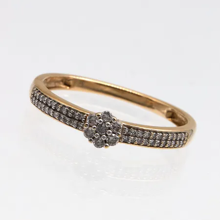 Timanttisormus 9xn.0.01ct ja 44xn.0.005ct, koko 18¼,  Paino: 1,7 g