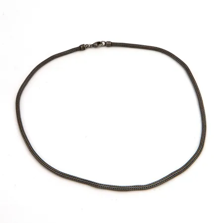 Kaulaketju, Ø 3mm, käytön jälkiä, pituus 46cm, 925, Paino: 16,2 g