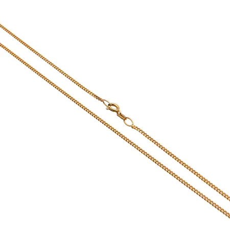 Panssarikaulaketju, käytön jälkiä, pituus 46cm, leveys 1,5mm, 585,  Paino: 3,2 g
