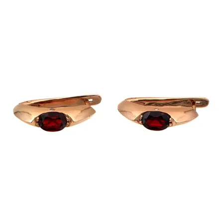 Kivikorvakorut timanteilla 4xn.0.01ct, käytön jälkiä, korkeus 20mm, leimaamaton 585br,  Paino: 7,5 g