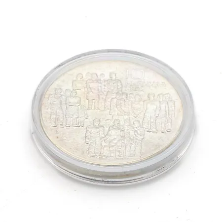 Juhlaraha, Itsenäinen Suomi 60 vuotta, nimellisarvo 10mk, 1917-1977, 500, Paino: 21,9 g