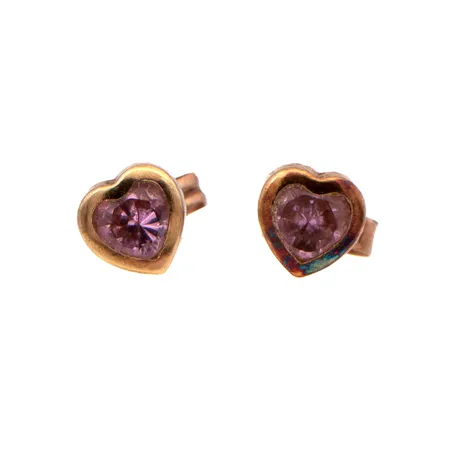 Kivikorvakorut, käytön jälkiä, korkeus 5mm, 585br,  Paino: 0,7 g