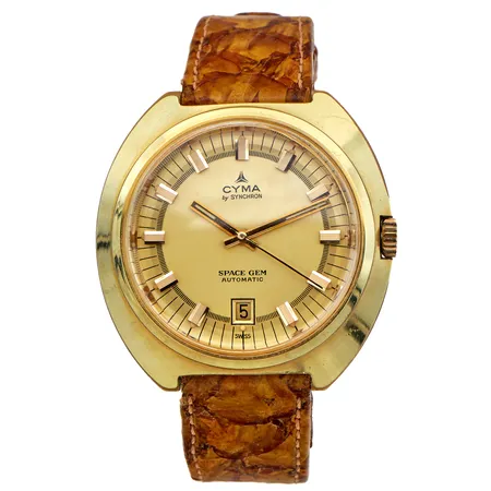 Teräsrannekello, Cyma Space Gem, automaatti, ref. 56 019 47, sr. 438354, rungon Ø 40mm, ranneke ei alkuperäinen, rungossa käytön jälkiä