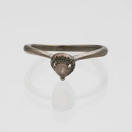 Viallinen kivisormus timateilla 16xn.0.005ct, koko 16, valkokulta, 585br, Paino: 1,9 g
