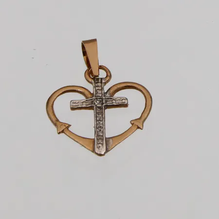 Timanttiriipus 1xn0.005ct, korkeus 20mm, 585br kelta- ja valkokulta,  Paino: 0,6 g