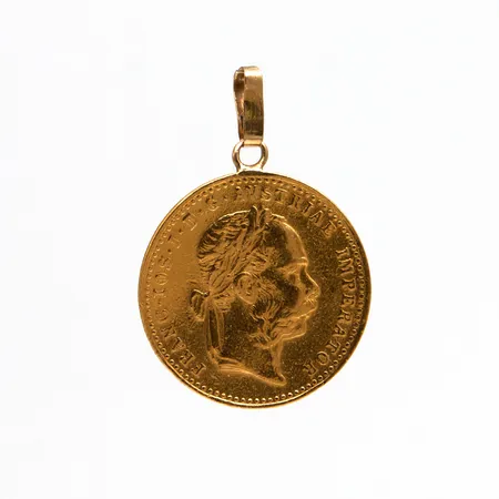 Rahariipus, Austrian 1 Ducat, korkeus 37mm, riipus lenkki 585 ja riipus  986 Paino: 3,4 g