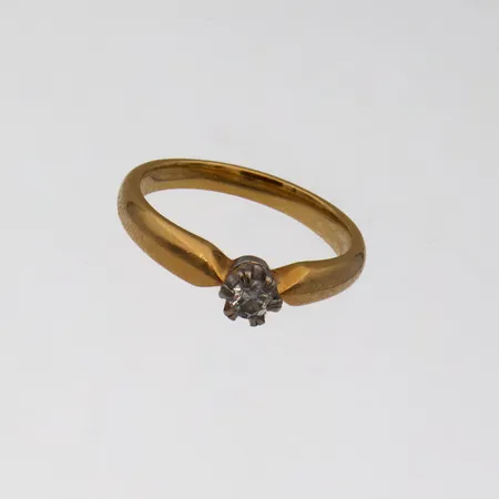 Timanttisormus 1xn.0.15ct, koko 17, 750br,  Paino: 4 g