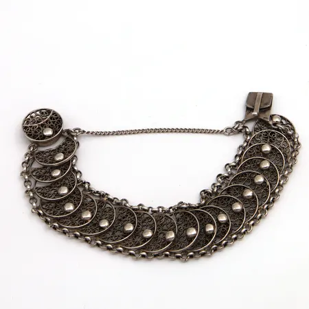 Filigraani-rannekoru, pituus 180-210mm, leveys 20mm, 835, Paino: 24,5 g
