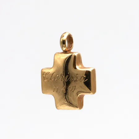 Ristiriipus, kaiverrettu, korkeus 18mm, 585,  Paino: 1,1 g