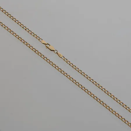 Panssarikaulaketju, pituus 51,5cm, leveys 3mm, Kultajousi, 585, Paino: 4 g