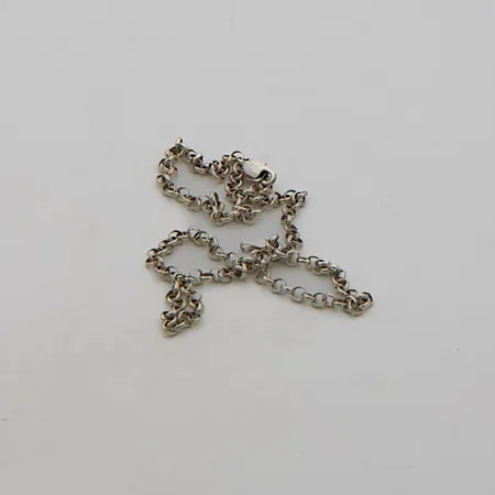 Viallinen papu-kaulaketju, pituus 45,5cm, leveys 3mm, lukko viallinen, 925,  Paino: 5,9 g
