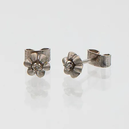 Timanttikorvakorut, 2xn.0.02ct, Ø 5mm, 750br valkokulta,  Paino: 1,3 g