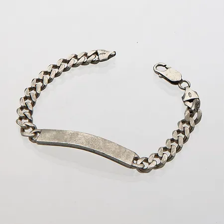 Laattapanssariranneketju, kaiverrettu, pituus 185mm, leveys 6mm, 925, Paino: 20 g