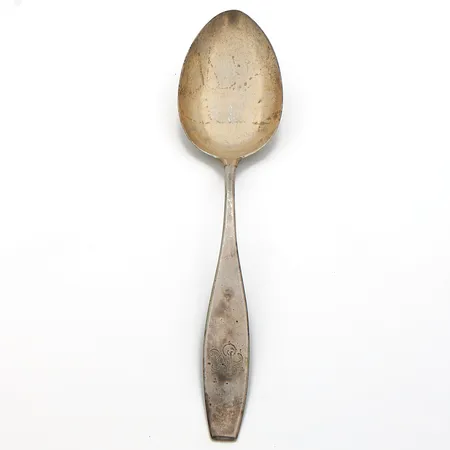 Puurolusikka, Matta/Tasapää, pituus 233mm, kaiverrettu, vuodelta 1949, käytön jälkiä, 813, 