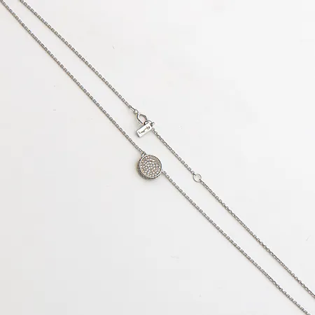 Timanttikaulakoru 72xn.0.005ct, Efva Attling Love bowl, riipuksen Ø 11mm, ketjun pituus 45,5cm, valkokulta, 750br,  Paino: 5,6 g