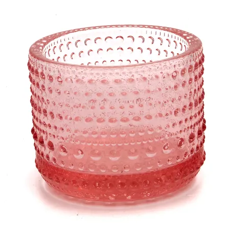 Tuikkulyhty Iittala, Kastehelmi, korkeus 64mm, vaalean punainen