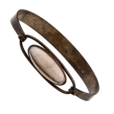 Kivirannerengas, E.GRANIT & Co, Ø 55mm, kivessä kulumaa, kaiverrettu, 925br  Paino: 16,8 g