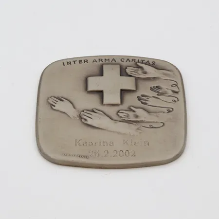 Hopea laatta, kaiverrettu, mitat 61x52mm, 925,  Paino: 109,7 g