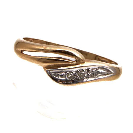 Timanttisormus, 3xn.0.005ct, koko 16, 585br,  Paino: 1,4 g