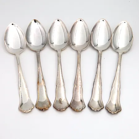 Kuusi ruokalusikkaa, Chippendale, Kultakeskus, pituus 169mm, 830,  Paino: 218,2 g
