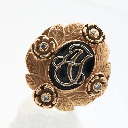 Kivisormus, koko 19, koristeen mitat 32x39mm, 585br,  Paino: 41,4 g