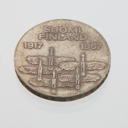Juhlaraha, Suomen itsenäisyyden kunniaksi 1917-1967, nimellisarvo 10mk, 900,  Paino: 24,1 g