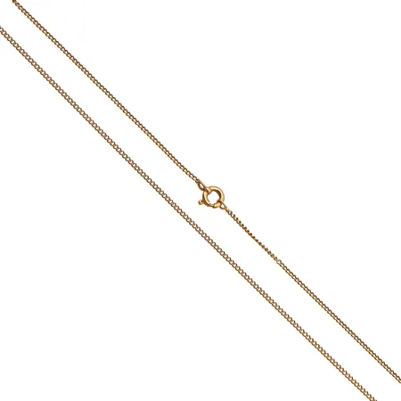 Panssarikaulaketju, lukko metallia, pituus 40,5cm, leveys 1mm, 585br,  Paino: 2,2 g