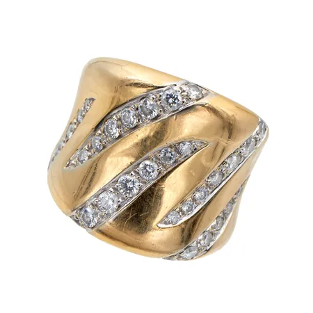 Timanttisormus 12xn.0.01-0.02ct ja 20xn.0.03-0.07ct, koko 16¾, 750,  Paino: 24,2 g