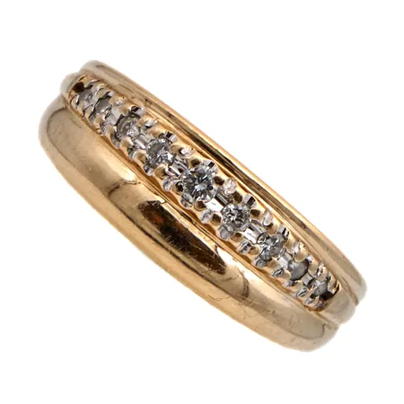 Timanttisormus 1xn.0.03ct 4xn.0.02ct 4xn.0.01ct, koko 17, 585,  Paino: 3,2 g
