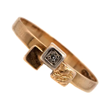 Timanttisormus 1xn.0.01ct, koko 17½, 585,  Paino: 1,4 g