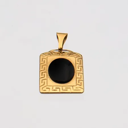 Laatta-riipus onyx:llä, korkeus 30mm, leveys 29mm, 750br,  Paino: 2 g