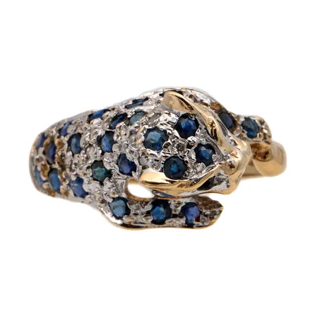 Kivisormus timanteilla 7xn.0.005ct, koko 17½, 585br,  Paino: 3,4 g