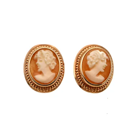 Camee-korvakorut, mitat 10x13mm, 585br,  Paino: 1,3 g