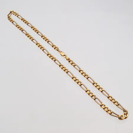 Figaro-kaulaketju, pituus 46cm, leveys 5mm, käytöstä aiheutunutta kulumaa, 750,  Paino: 10,8 g