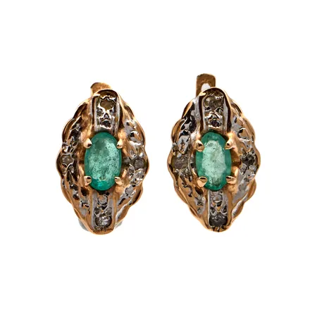 Kivikorvakorut timanteilla 8xn.0.01ct, korkeus 12mm, 585br,  Paino: 2,6 g